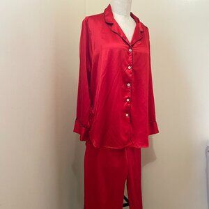 Red, Silky, "Natori" Pajamas. Size Large